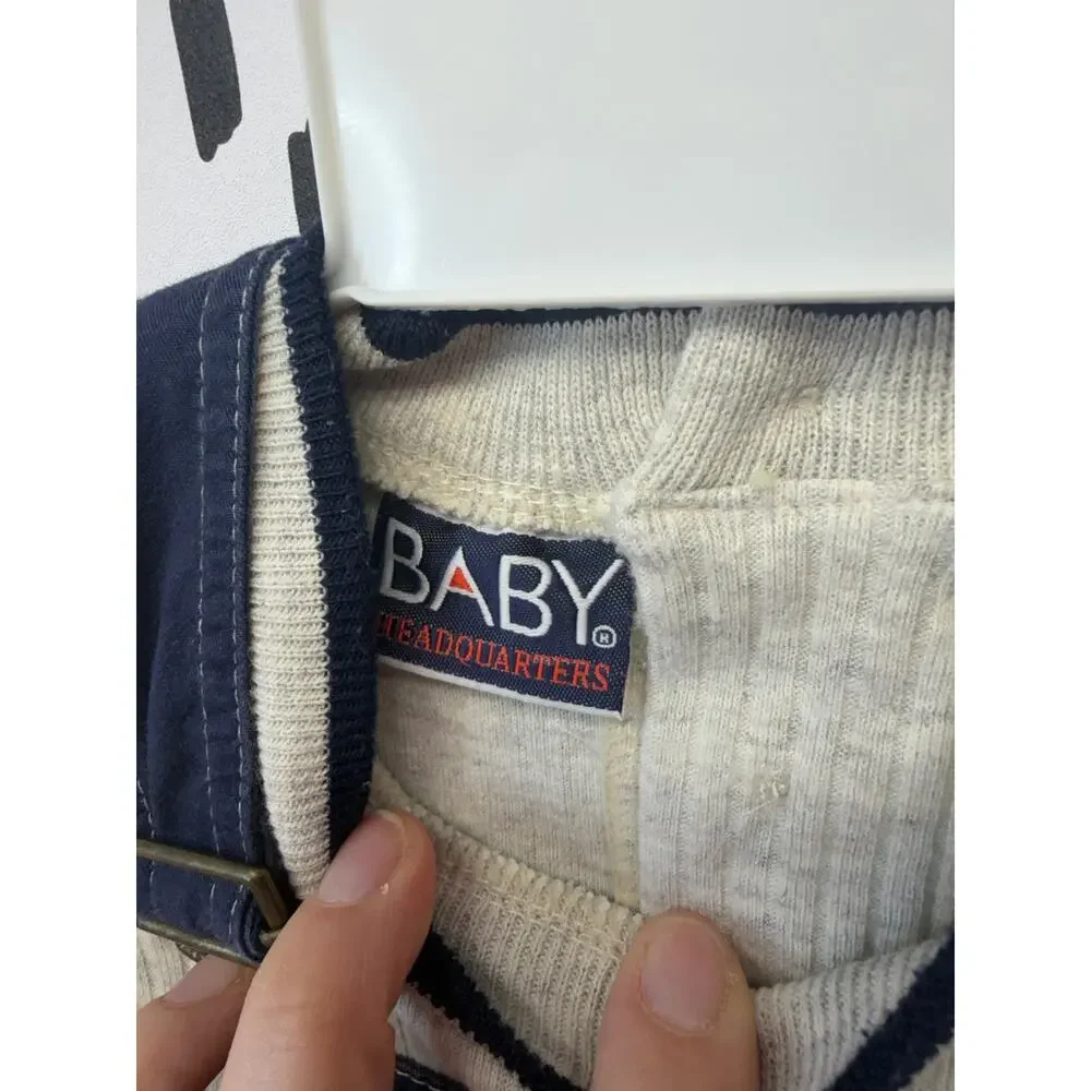 Vintage y2k navy Overalls and shirt Boys Size 18m Baby Headquarters nwot